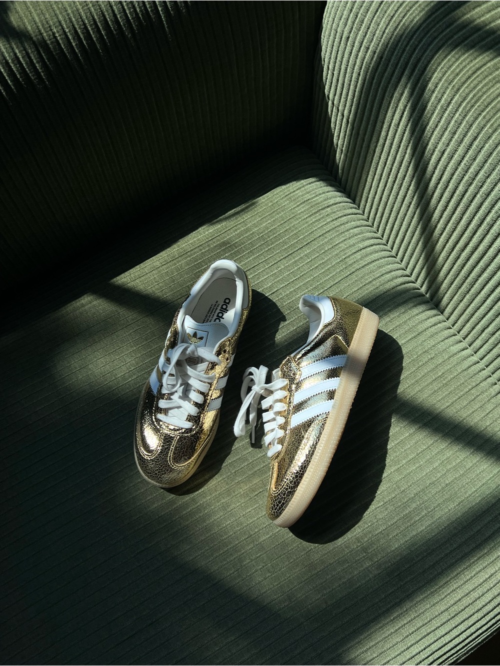 Adidas Metallic Gold Samba Sneakers - Women's - Picture 2 of 5